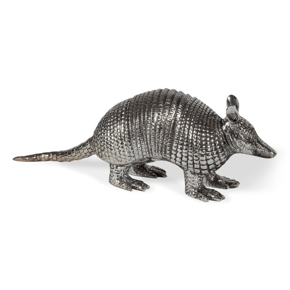 18" Silver Resin Armadillo Figurine HomeRoots