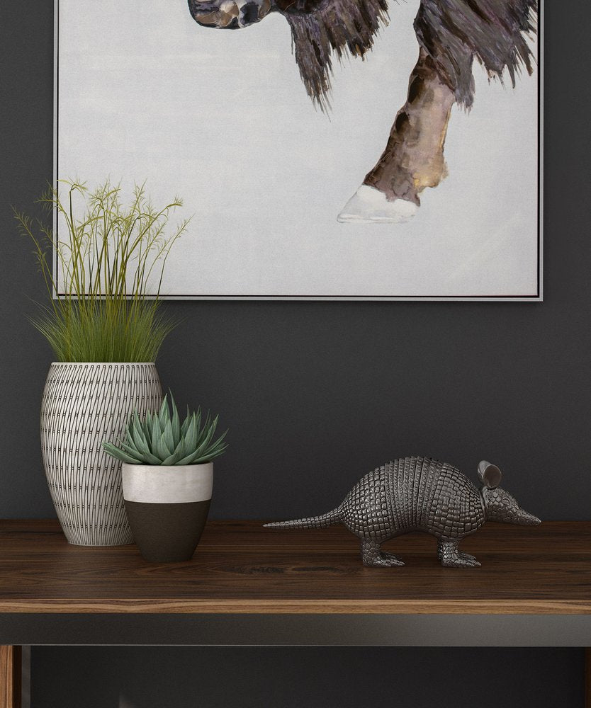 18" Silver Resin Armadillo Figurine HomeRoots