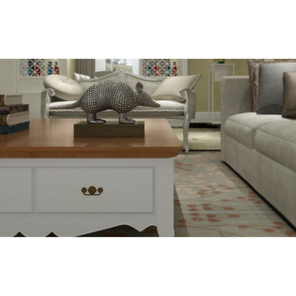 18" Silver Resin Armadillo Figurine HomeRoots