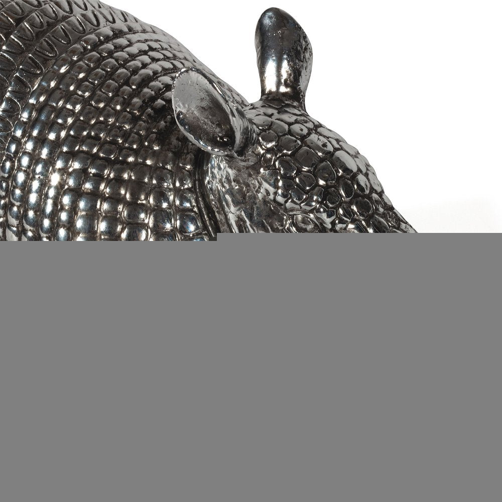 18" Silver Resin Armadillo Figurine HomeRoots