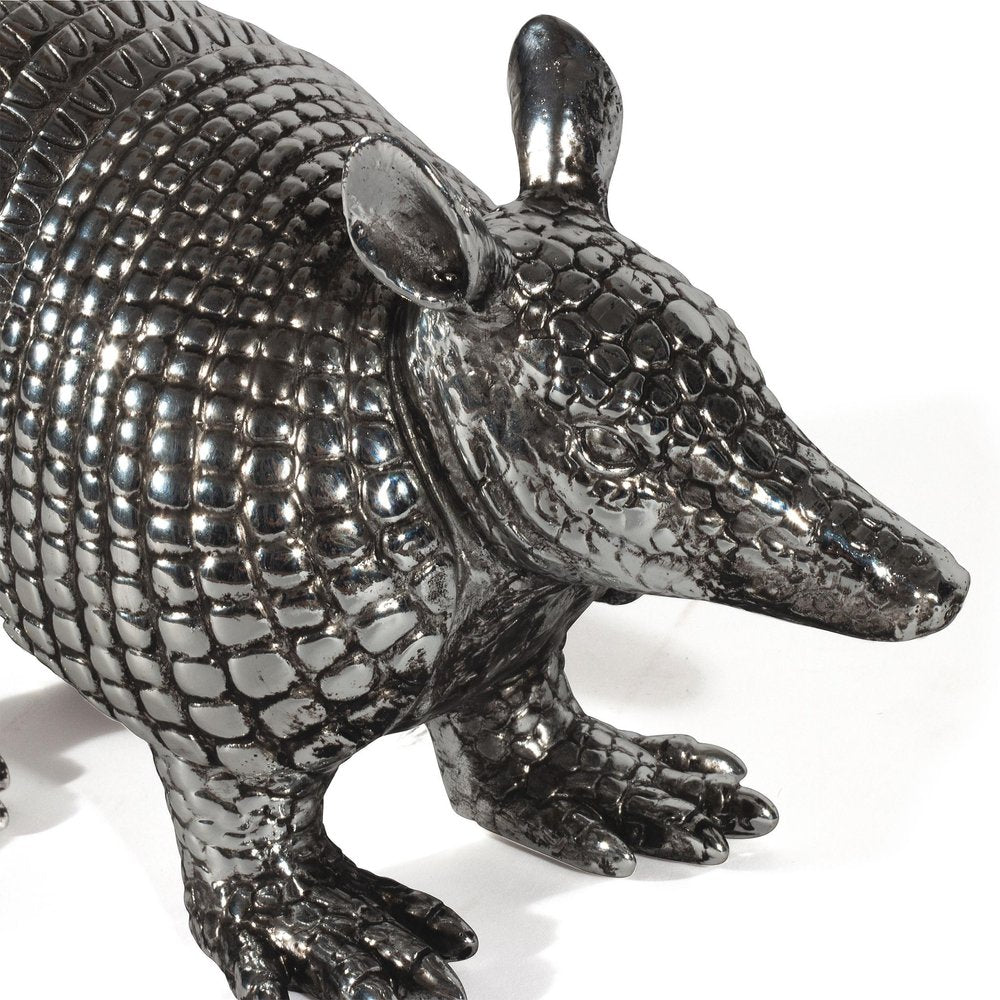 18" Silver Resin Armadillo Figurine HomeRoots