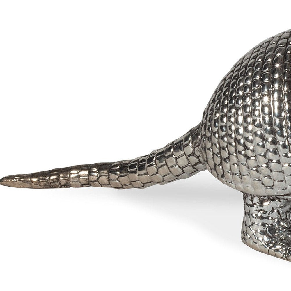 18" Silver Resin Armadillo Figurine HomeRoots