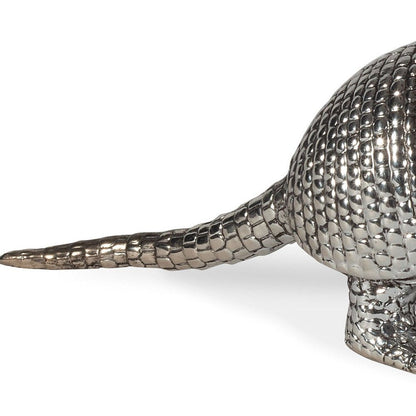 18" Silver Resin Armadillo Figurine HomeRoots
