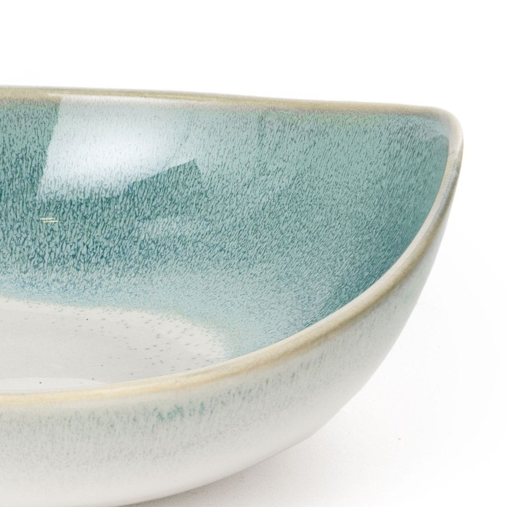Set of Three Blue And White Ceramic Decorative Bowl HomeRoots