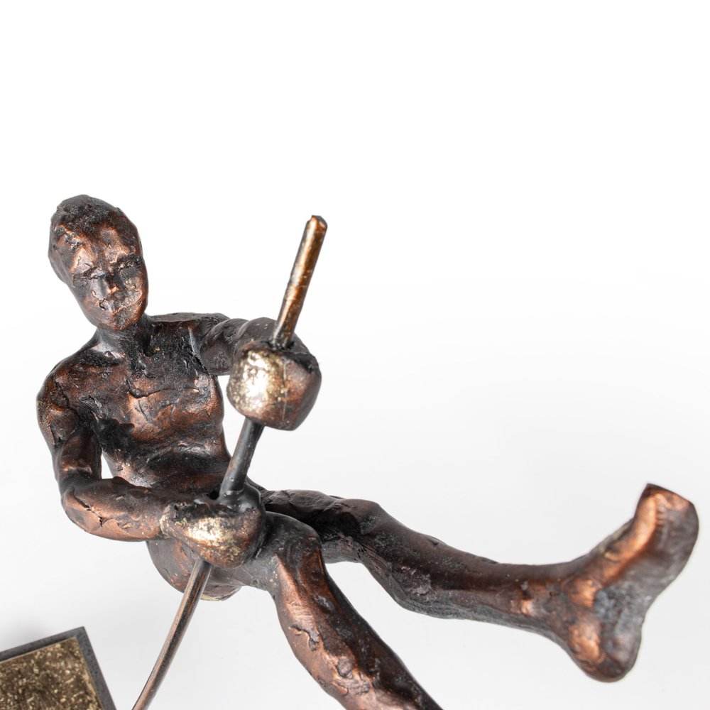 15" Bronze Resin Pole Vaulting Man Tabletop Sculpture HomeRoots