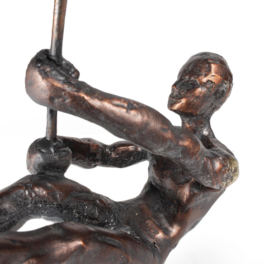 15" Bronze Resin Pole Vaulting Man Tabletop Sculpture HomeRoots