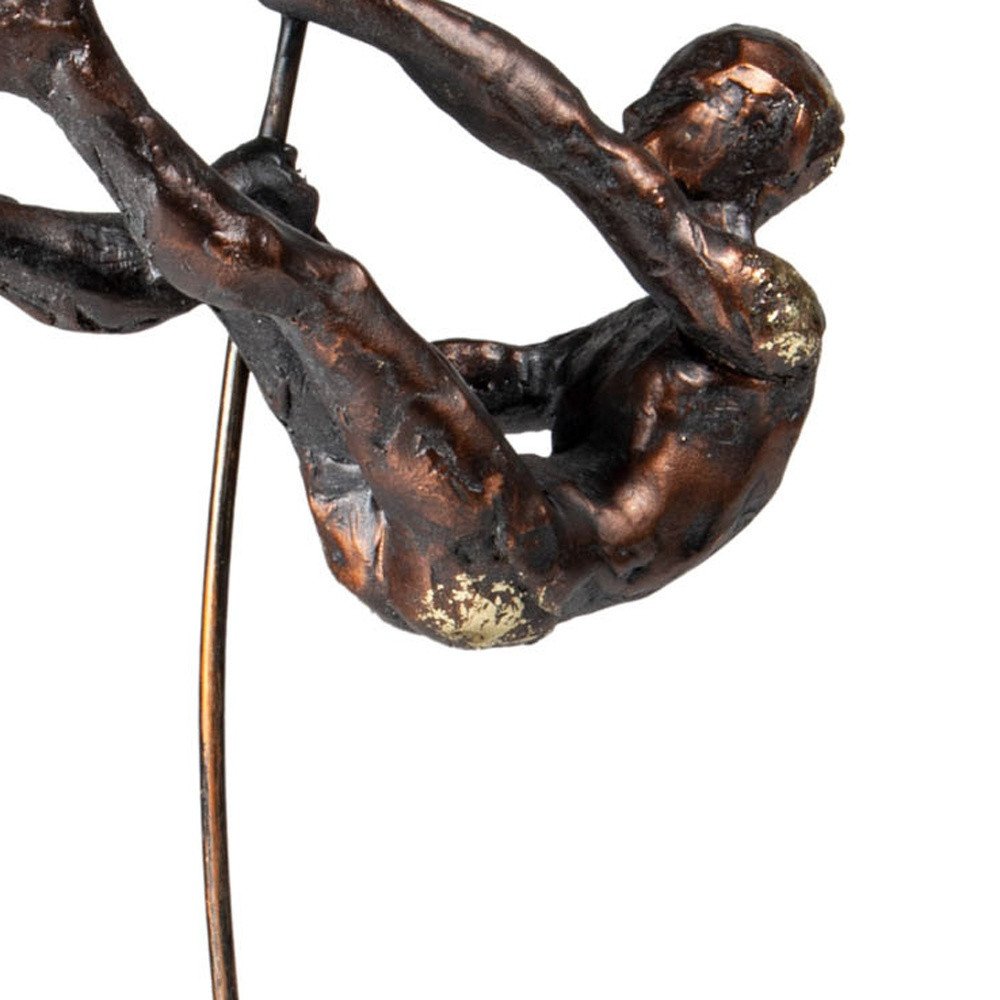 15" Bronze Resin Pole Vaulting Man Tabletop Sculpture HomeRoots