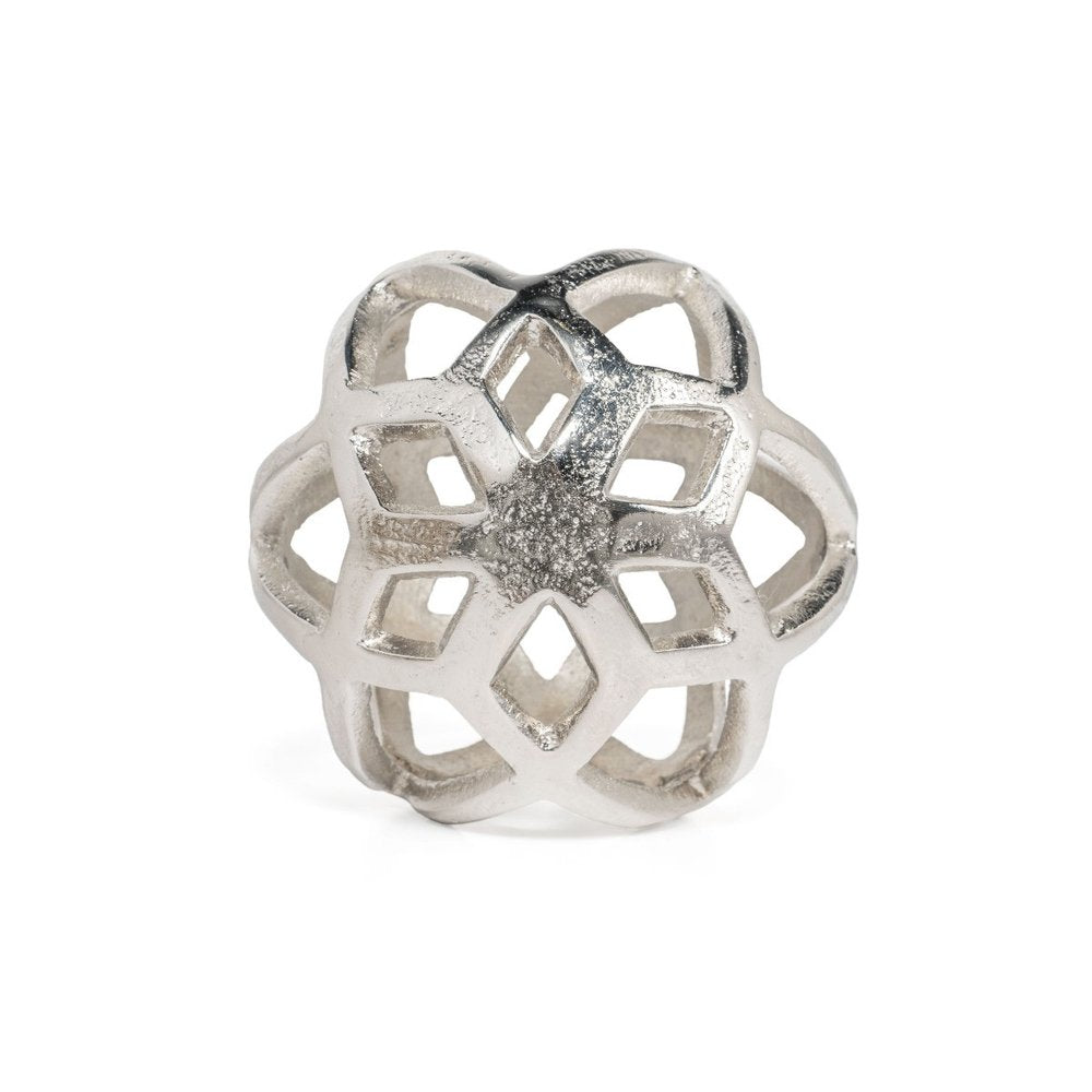 5" Silver Aluminum Geo Orb Tabletop Sculpture HomeRoots