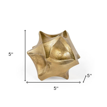 5" Gold Aluminum Faceted Orb Tabletop Sculpture HomeRoots