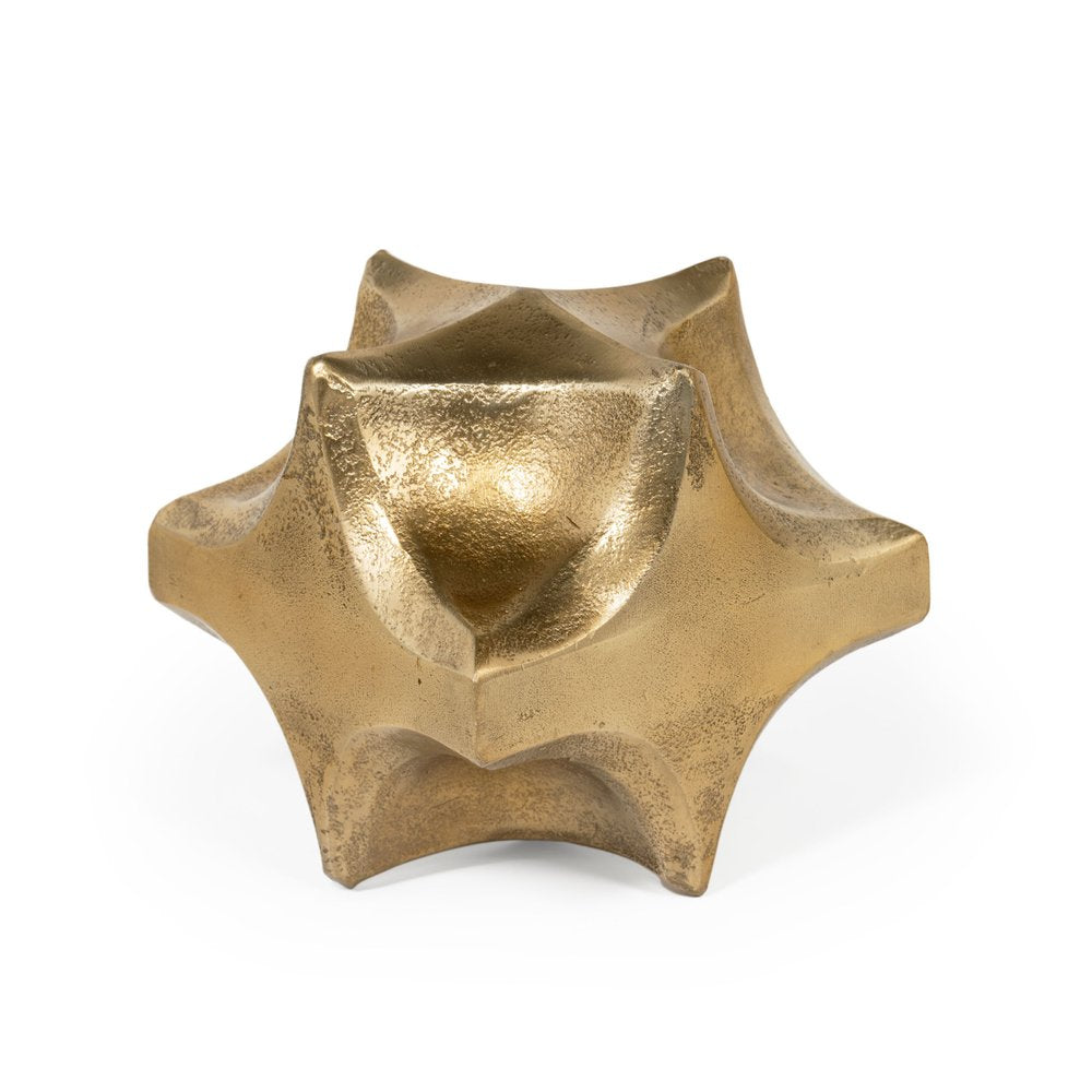 5" Gold Aluminum Faceted Orb Tabletop Sculpture HomeRoots