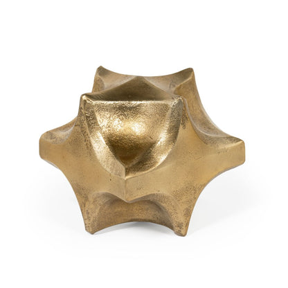 5" Gold Aluminum Faceted Orb Tabletop Sculpture HomeRoots