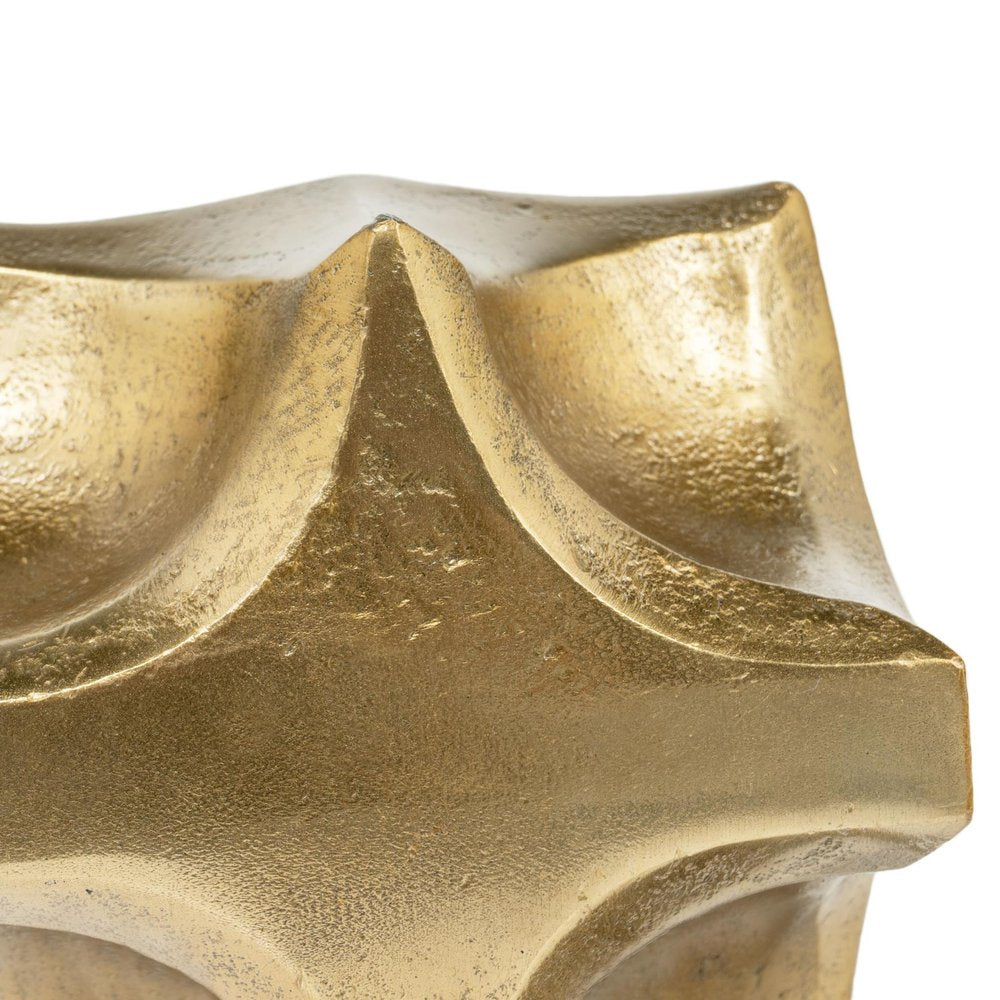 5" Gold Aluminum Faceted Orb Tabletop Sculpture HomeRoots