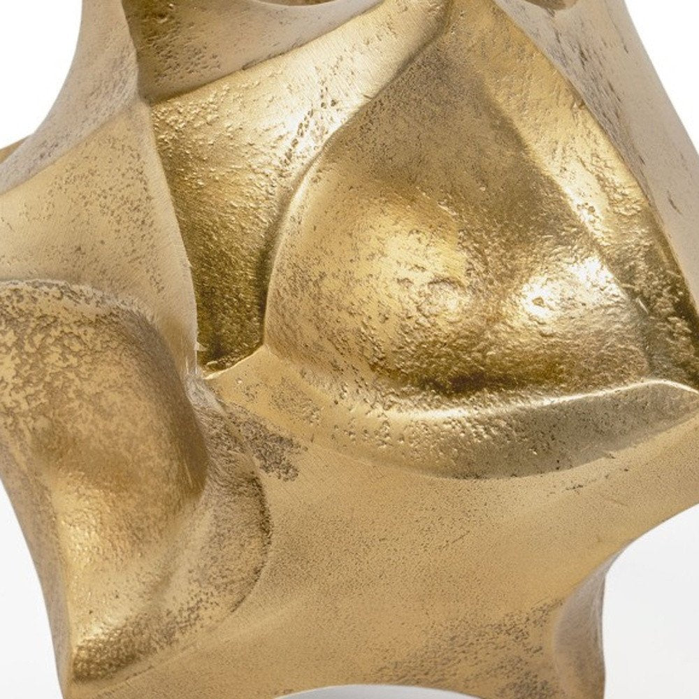 5" Gold Aluminum Faceted Orb Tabletop Sculpture HomeRoots
