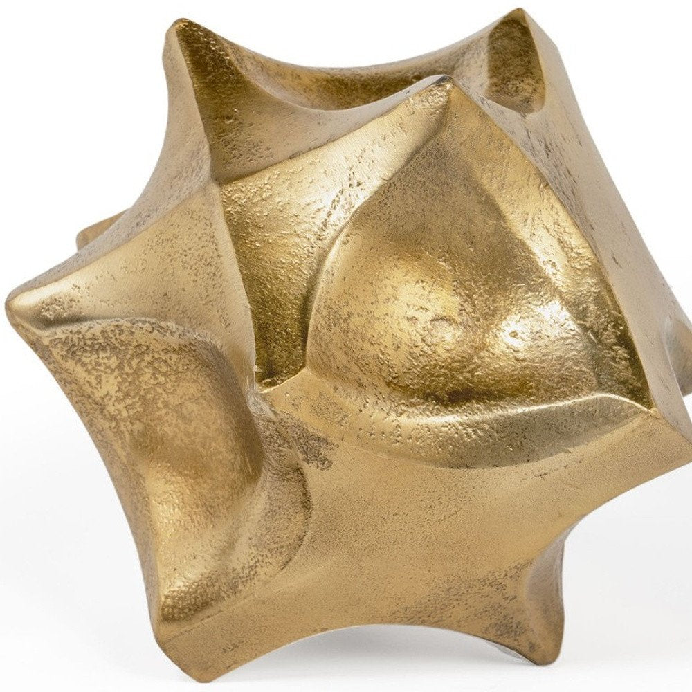 5" Gold Aluminum Faceted Orb Tabletop Sculpture HomeRoots