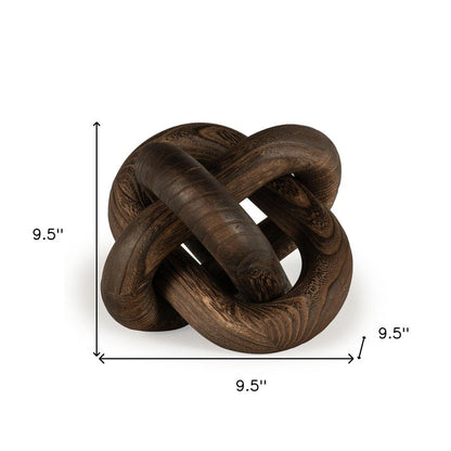 10" Brown Solid Wood Tabletop Sculpture HomeRoots