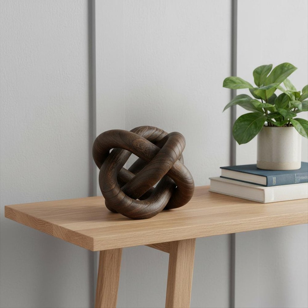 10" Brown Solid Wood Tabletop Sculpture HomeRoots