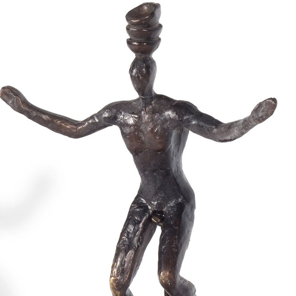 16" Bronze Resin Unicycle Man Tabletop Sculpture HomeRoots