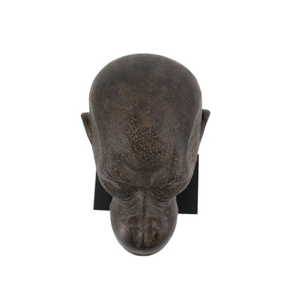 16" Brown Resin Gorilla Face Tabletop Sculpture HomeRoots