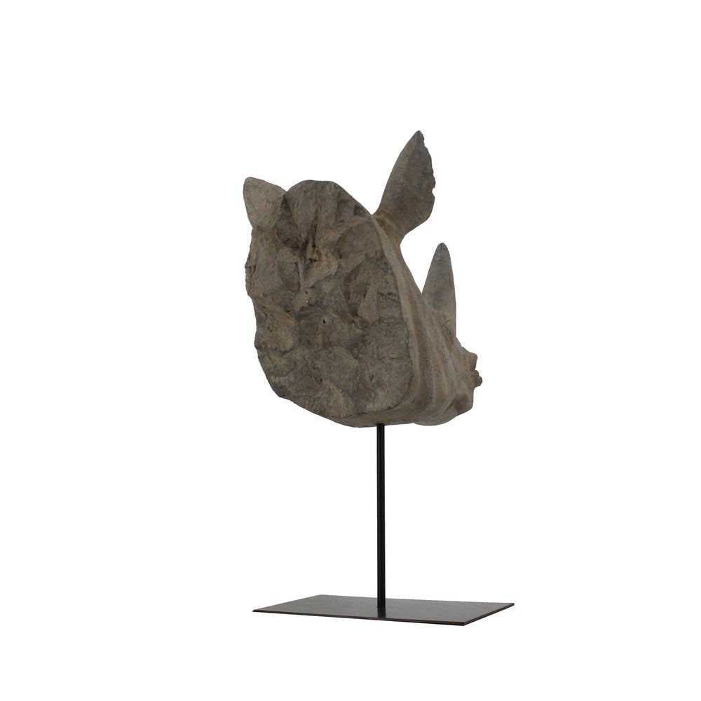 17" Brown Resin Rhinoceros Tabletop Sculpture HomeRoots