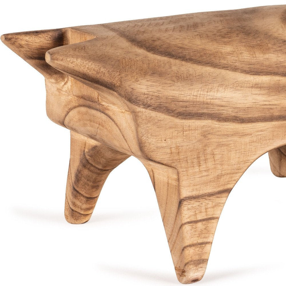 6" Brown Solid Wood Bull Tabletop Sculpture HomeRoots