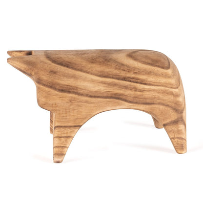 6" Brown Solid Wood Bull Tabletop Sculpture HomeRoots