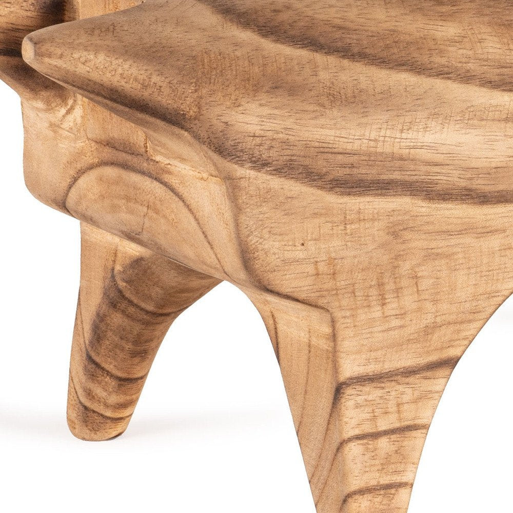 6" Brown Solid Wood Bull Tabletop Sculpture HomeRoots