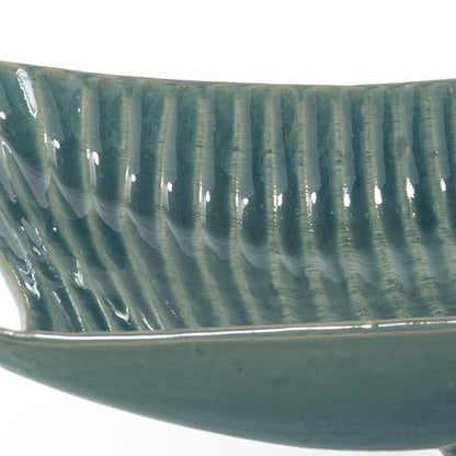 20" Teal Blue Ceramic Boat Vanity Tray HomeRoots