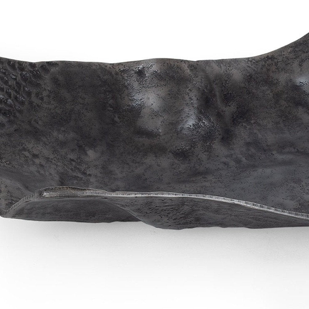 Set of Two Black And Silver Aluminum Abstract Vanity Trays HomeRoots