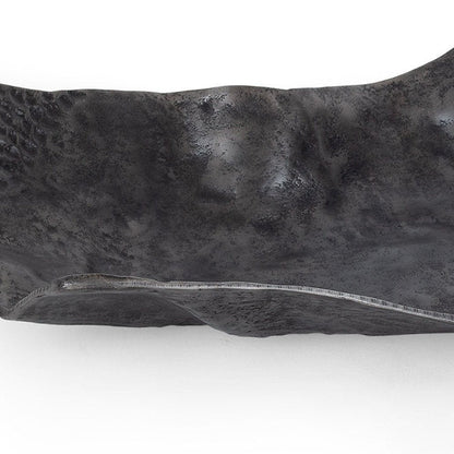 Set of Two Black And Silver Aluminum Abstract Vanity Trays HomeRoots