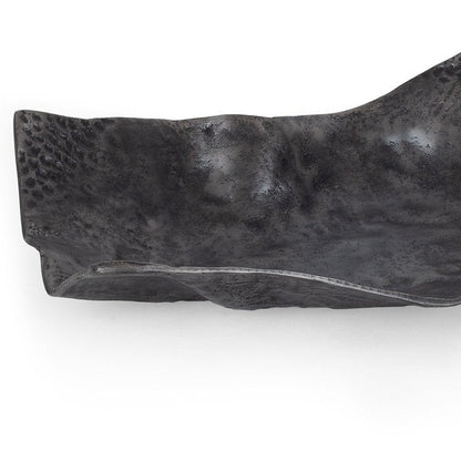 Set of Two Black And Silver Aluminum Abstract Vanity Trays HomeRoots