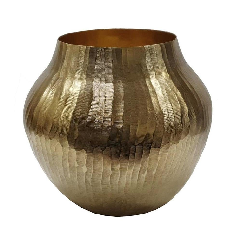11" Gold Aluminum Round Table Vase HomeRoots