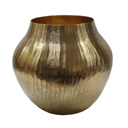11" Gold Aluminum Round Table Vase HomeRoots