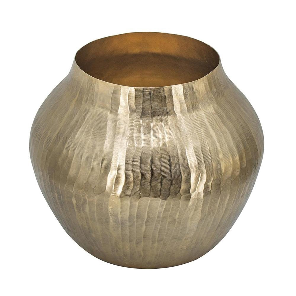 11" Gold Aluminum Round Table Vase HomeRoots