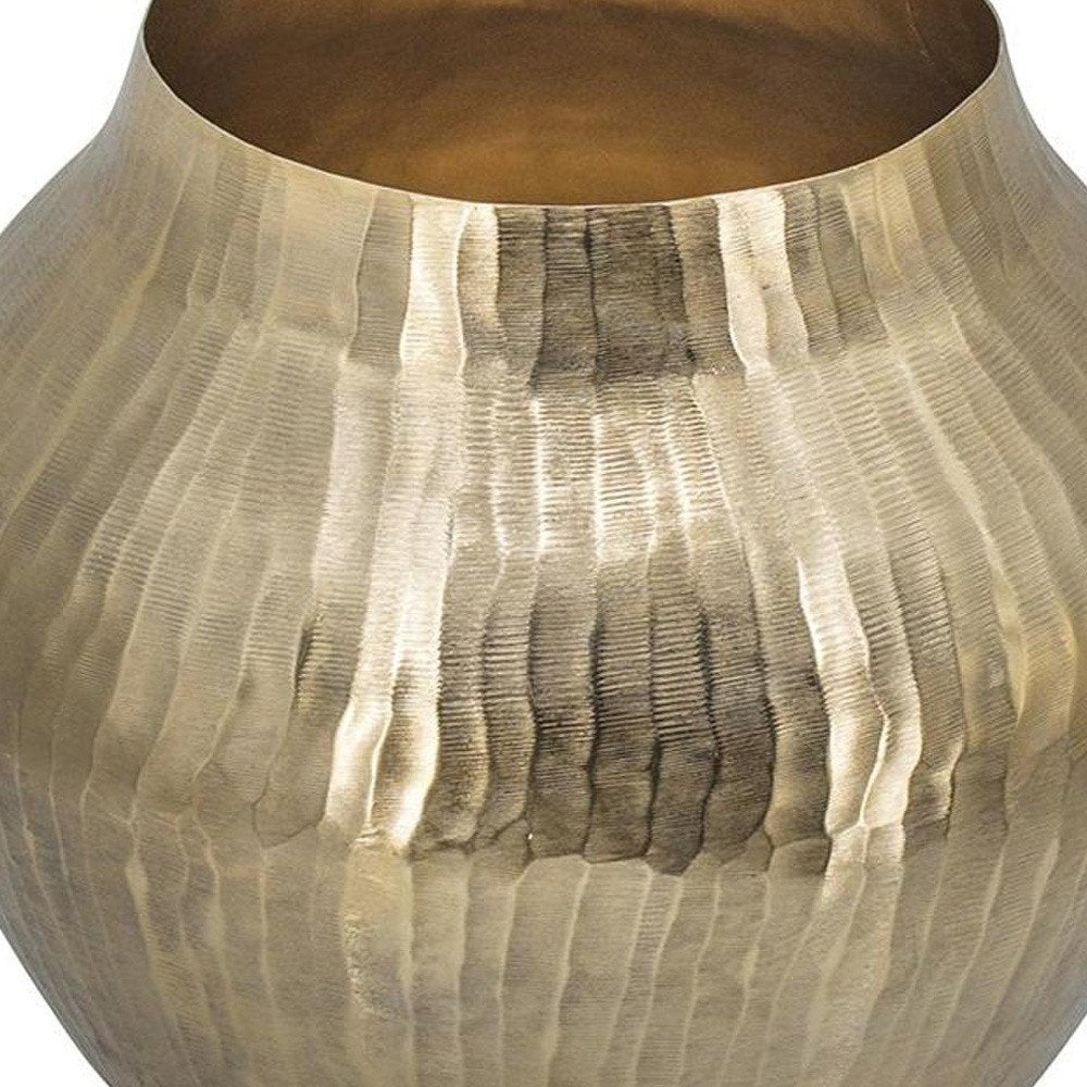 11" Gold Aluminum Round Table Vase HomeRoots