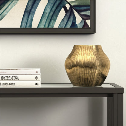 11" Gold Aluminum Round Table Vase HomeRoots