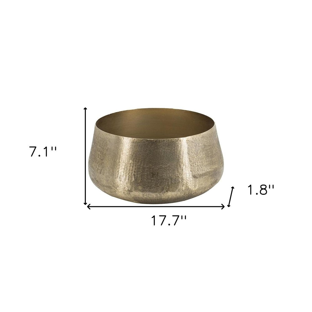 Set of Two Gold Aluminum Round Table Vases HomeRoots
