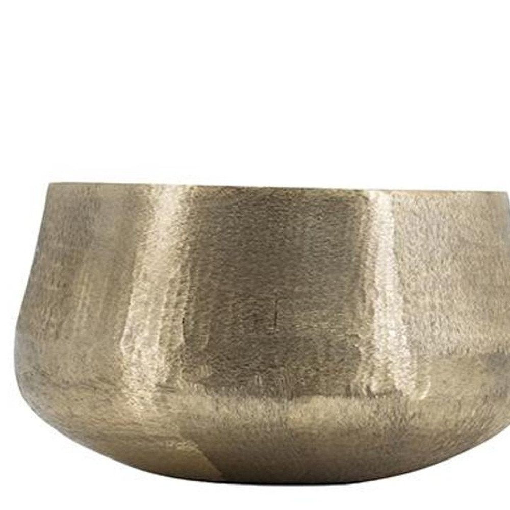 Set of Two Gold Aluminum Round Table Vases HomeRoots