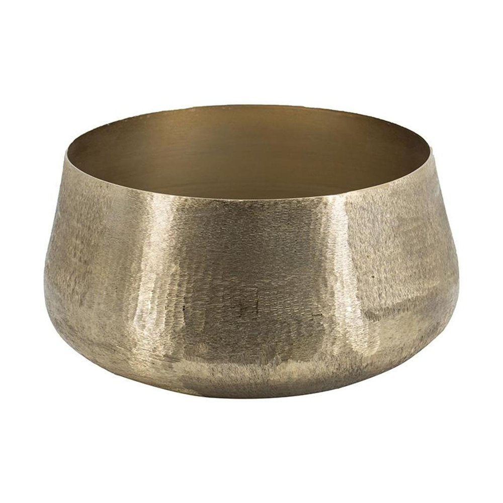 Set of Two Gold Aluminum Round Table Vases HomeRoots
