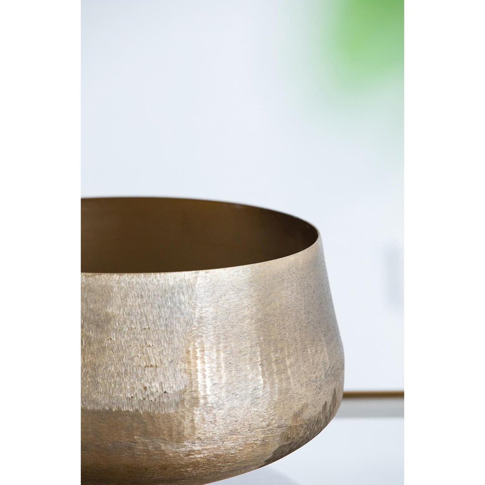 Set of Two Gold Aluminum Round Table Vases HomeRoots