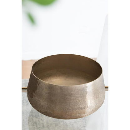Set of Two Gold Aluminum Round Table Vases HomeRoots