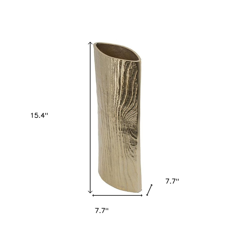 15" Gold Oval Aluminum Table Vase HomeRoots