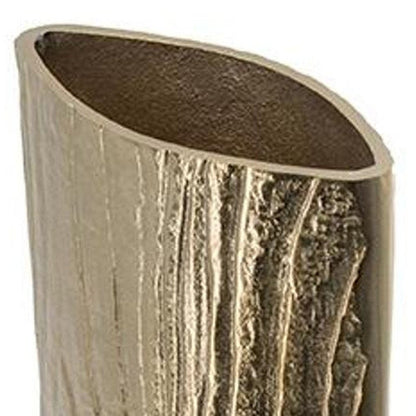 15" Gold Oval Aluminum Table Vase HomeRoots