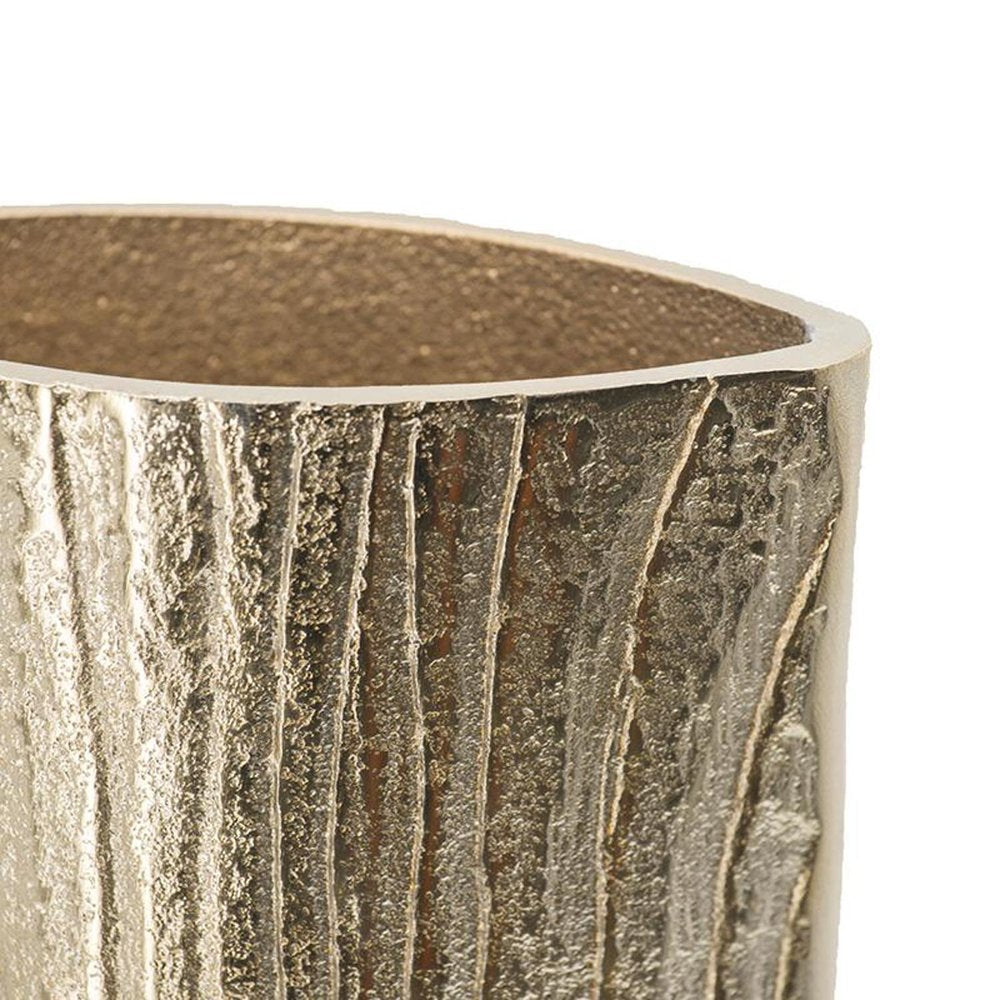 15" Gold Oval Aluminum Table Vase HomeRoots