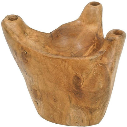 8" Natural Round Solid Wood Table Vase HomeRoots