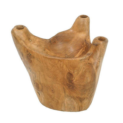 8" Natural Round Solid Wood Table Vase HomeRoots