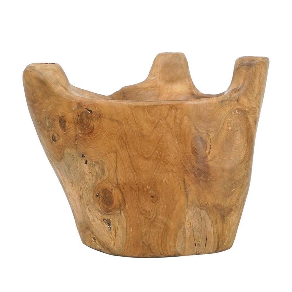 8" Natural Round Solid Wood Table Vase HomeRoots