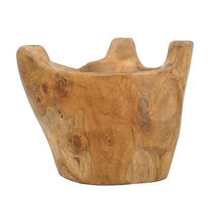 8" Natural Round Solid Wood Table Vase HomeRoots