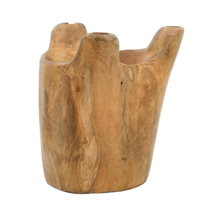 8" Natural Round Solid Wood Table Vase HomeRoots