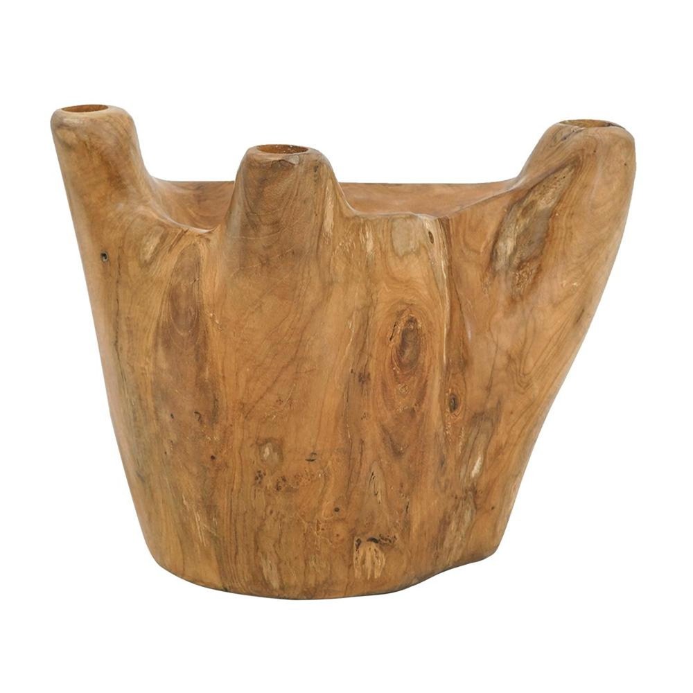 8" Natural Round Solid Wood Table Vase HomeRoots