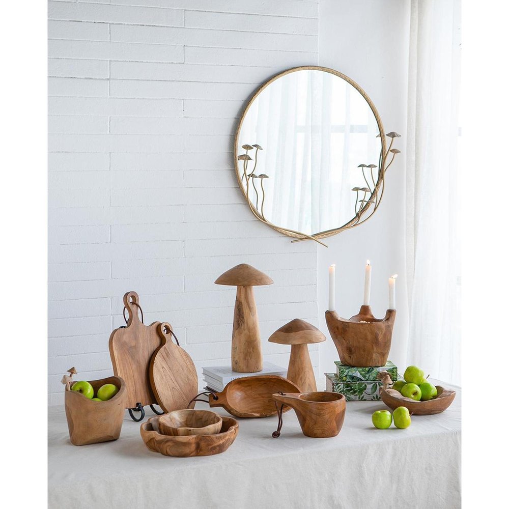 8" Natural Round Solid Wood Table Vase HomeRoots